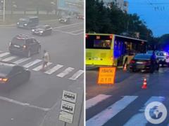 Во Львове две машины BMW сбили отца и его 8-летнюю дочь на пешеходном переходе: момент засняли на видео