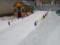 В России снежный городок покрасили белой краской