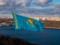 Над Киевом пронесся огромный флаг Казахстана